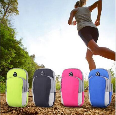 Hot sales!! Wholesales Free shipping Running Double Pockets Smartphone Waterproof Arm Bag with Earphone Hole