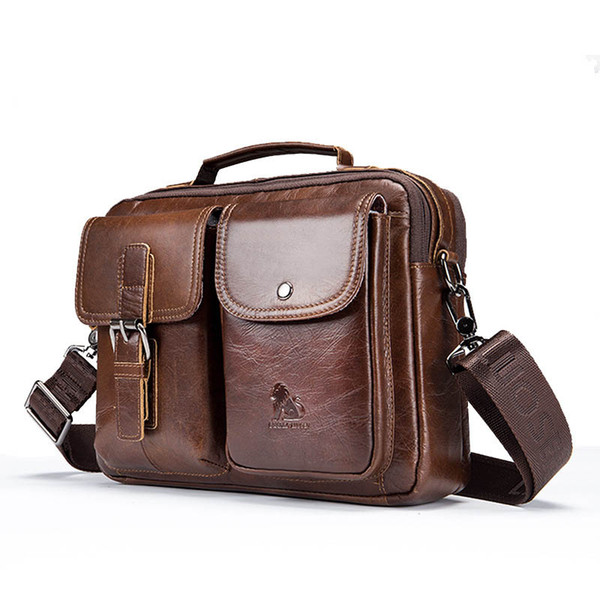 Men Classic Leather Handbag Casual Business Small Crossbody Bag Shoulder Bag 91203 X322