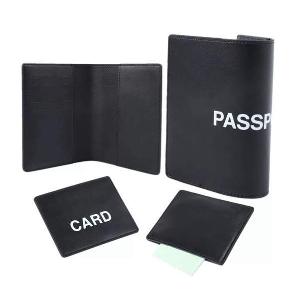 18FW CARD Holder Wallet Black Travel Bag Leather PASSPORT Bag Handbag Men Women Fashion Shopping Travel HFLSBB131