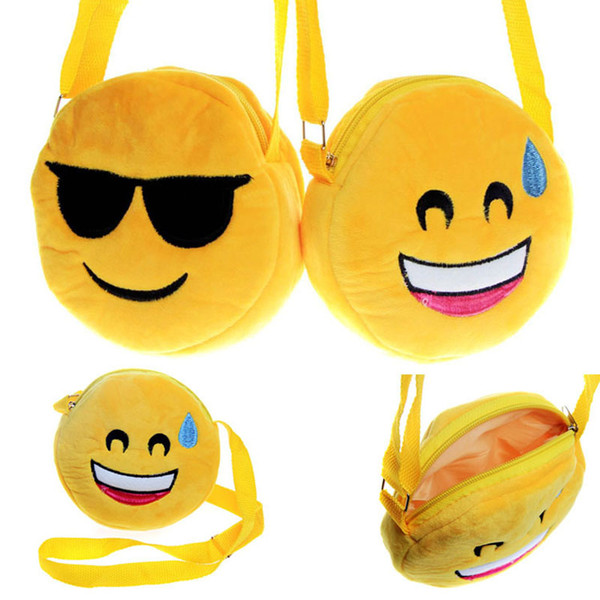 Children Emoji Smiley Messenger Bag Kids Cross Body Shoulder Bags Female 3D Expression Plush Personality Casual Pouch