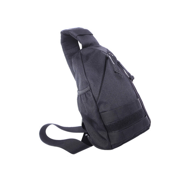 Waterproof durable nylon chest bag outdoor single shoulder crossbody small bag with USB charging interface black