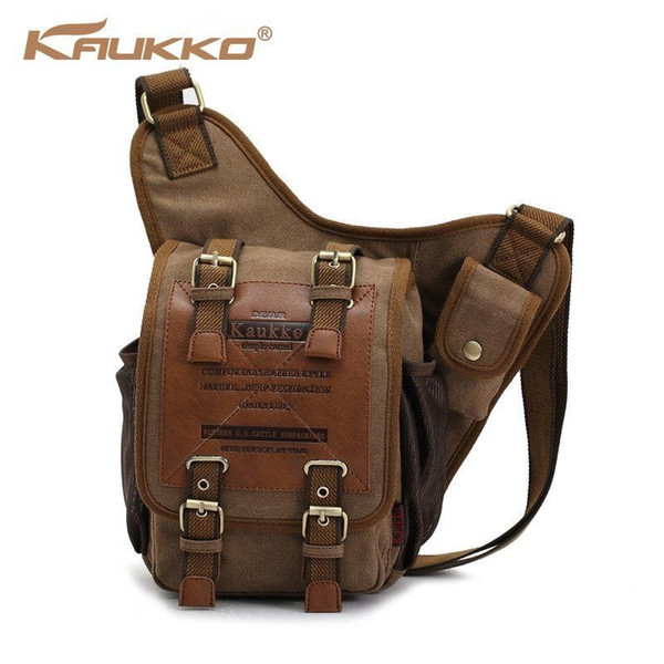 KAUKKO Men's Backpack Retro Canvas Travel Shoulder Bags Messenger Cross body Bag