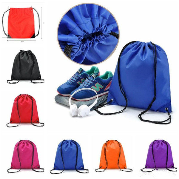 waterproof Drawstring Backpack Oxford Travel Shoes Storage Pouch Beach Storage Bag Organizer Backpack 6 color T0041