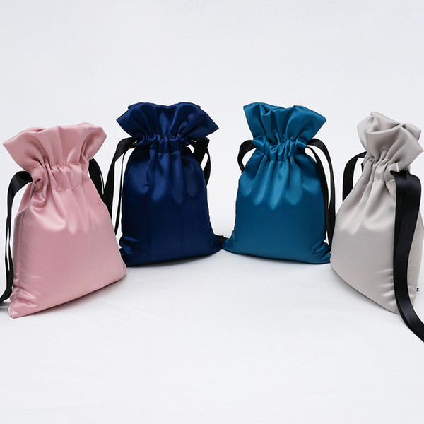 silk jewelry pouches 2018 new fashion silk fabric jewellry bags women drawstring bag string storage sacks