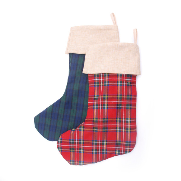 Wholesale Buffalo Christmas Stocking Can Be Monogrammed Christmas Stocking Red and Green Plaid Xmas Stocking DOM109378