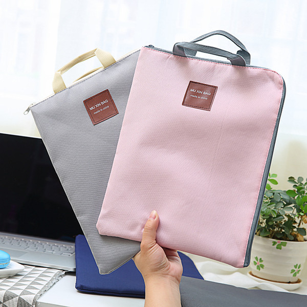 Student Zipper Canvas Waterproof Handbag for A4 file bag briefcase iPad Computer Case Carrying Case Notebook Bag For 13 inch Laptop Bags