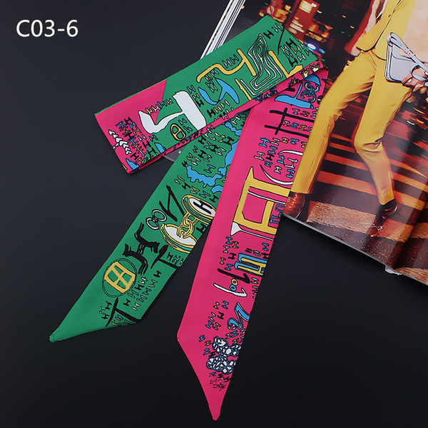 silk scarf New simulation silk scarf female tied bag handle ribbon hair band sunscreen shawl scarves wholesale