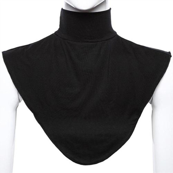 Women's Modal False Collar Hijab Moslem Islamic Pure Color Neck Cover Loop Scarf