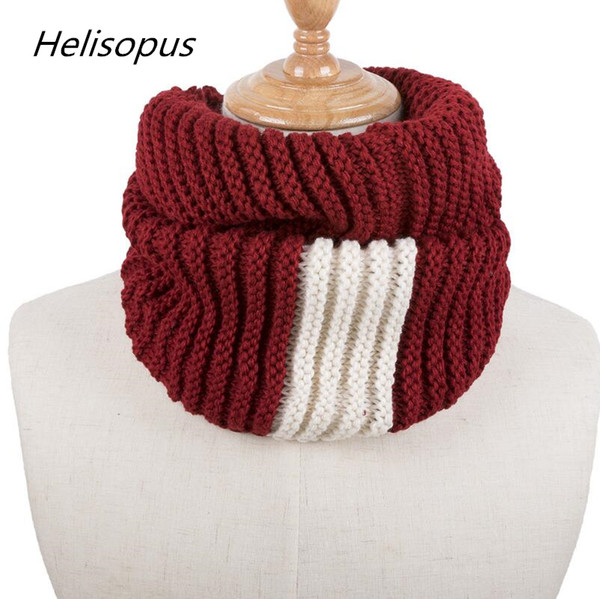 Helisopus Autumn and Winter New Scarf Women Elastic Soft Patchwork Knitted Neck Warmer Unisex Fashion Scarves Ring Accessories