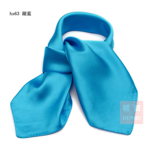 Solid Color Solid Color Scarf Small Silk Scarves Korean-Style Scarf Scarf Womens-Style Business Bank Stewardess Cape-