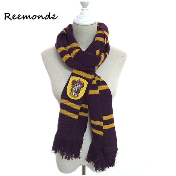 REEMONDE Scarf Gryffindor Slytherin Hufflepuff Ravenclaw Scarves Costumes Potter Neckerchief Men Women Cotton Scarf