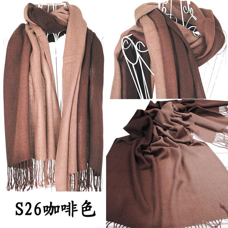 Wholesale-2015 Brand New Women's Fashion Long large Soft Shawl Stole Cashmere Scarf Gradient scarf wraps W4193