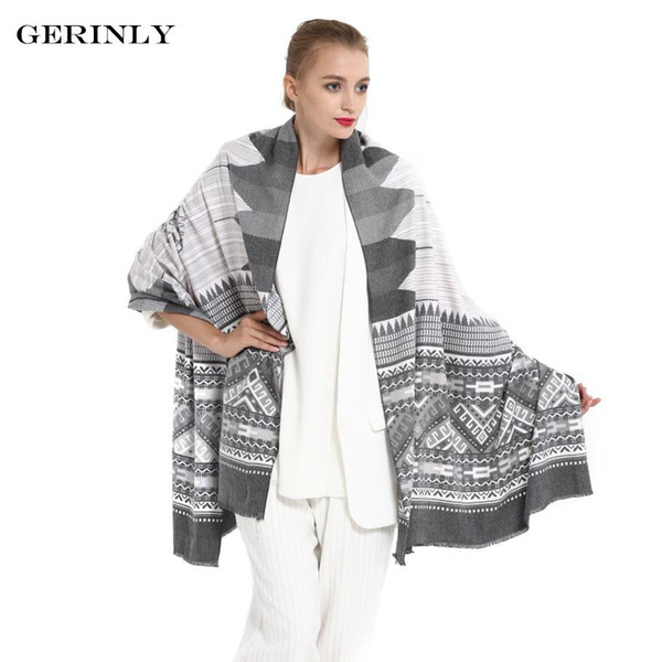 Winter Scarf Women Fashion Sjaal Warm Shawls Luxury Ethnic Cashmere Scarves Ladies Brand Blanket Scarf New Bufandas 185*75cm