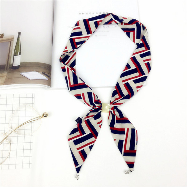 12Designs Collor Bandage Scarf for Women Silk-like Foulard Bandana Cachecol Female Bag Decoration Satin Hajib