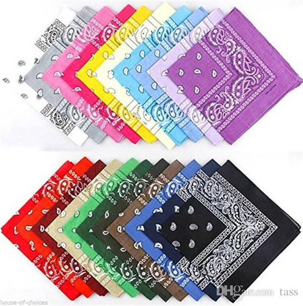 100pcs hot National Hip Hop Paisley Bandana Double Side Head Wrap Scarf Wristband Neckerchief free shipping