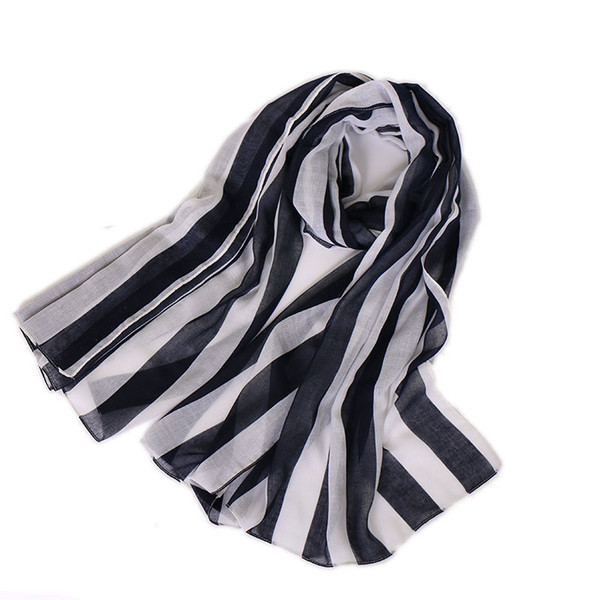 Fashion striped print viscose scarf women's muslim hijab head scarves long shawl poncho wraps foulard 2 colors 180*95cm