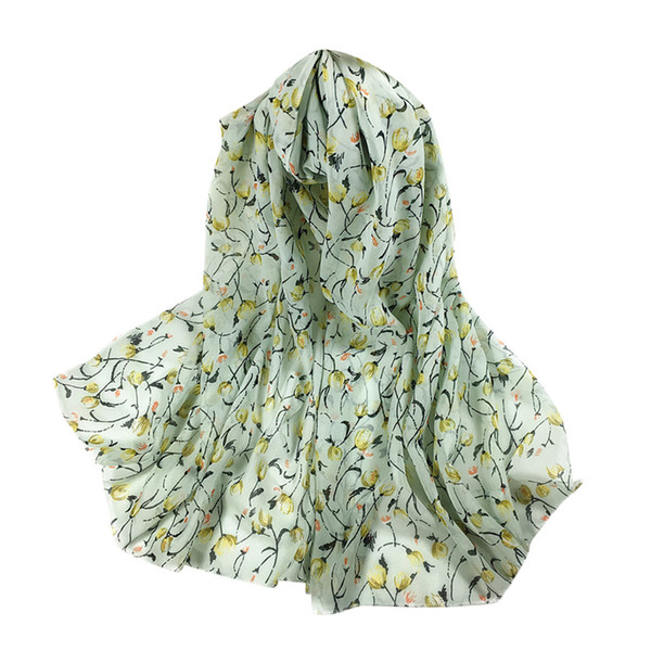 Fashion Women Scarves Soft Wraps Soft Floral Printed Chiffon Ladies Shawl Wrap Scarf Breathable Scarves Shawls Wrap #Z