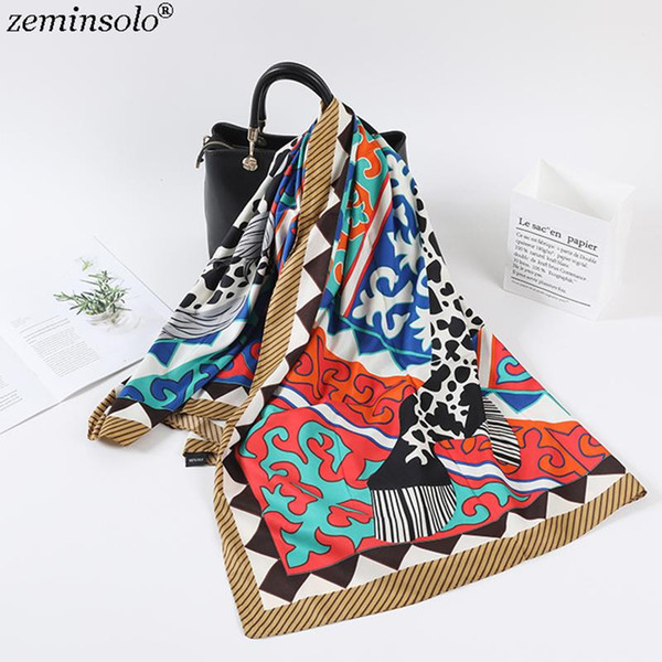 Square 100% Twill Silk Scarf Scarves Women Shawls Stoles 130*130cm Bufanda Bandana Large Size Horse Printed Scarf Kerchief Hijab