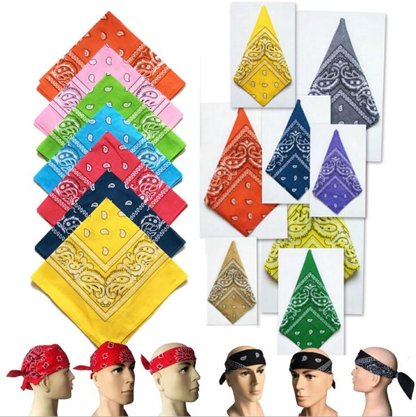 5000Pcs Top Quality National 100% Cotton Paisley Bandana Double Side Head Wrap Scarf Wristband Fast Shipping