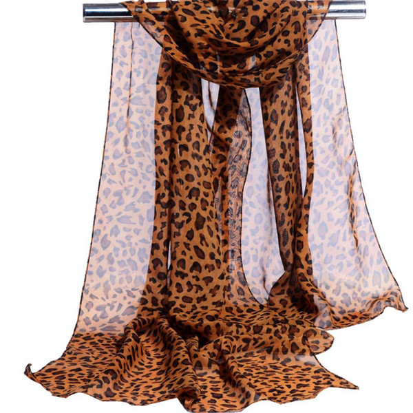 Fashion Lady Leopard Print Scarf Women Summer Long Scarves Shawls Chiffon Soft Femme Wrap Beach Sunscreen Cheaper Scarf