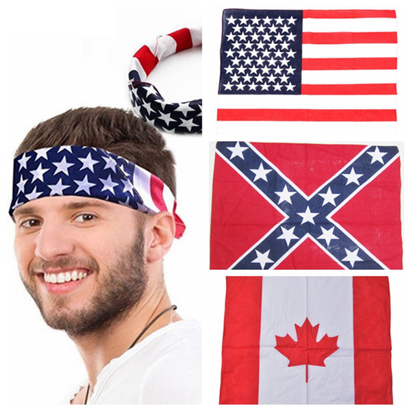 Cotton Flag Hair Bandana Fashion Beanie Tie Down Hat Outdoor Riding Mask Headwear Creative Flag Headscarf TTA1386-14