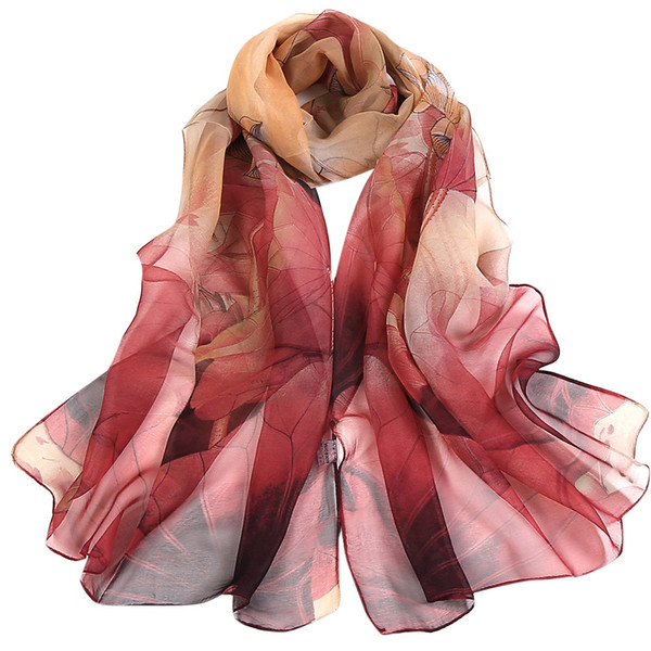 Cotton Floral Bird Printed Elegant Scarf Fashion Women Lotus Printing Long Soft Wrap Scarf Ladies Shawl Scarves Mujer female