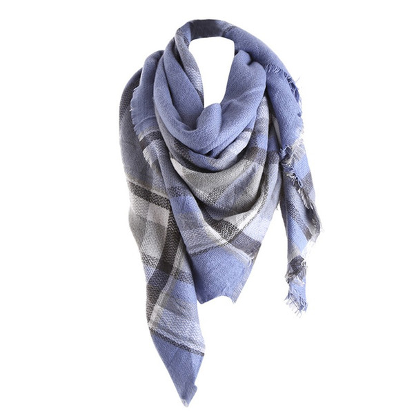 Women Winter Warm Color Stitching Long Wool Shawl Plaid Soft Neck Scarf Flower Beach Wrap Ladies Stole Shawl Drop Shipping #YL