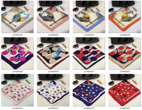 Factory sale girls womens 53cm SQUARE 100% Real pure SILK SCARF Silk Satin Neckerchiefs factory sale MIXED 20 pcs/lot #4128