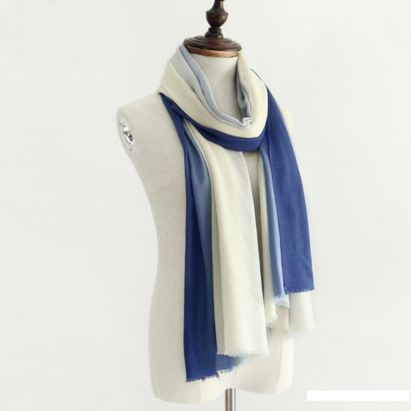 Gradient Color Wool Scarf Shawl Women Tie-dyed Long Scarf 70*200cm