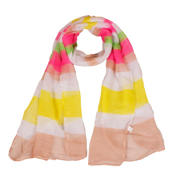 New Fashion colorful Striped Print Soft Polyester Women Scarf Lightweight Warm Scarfs 160*50 cm