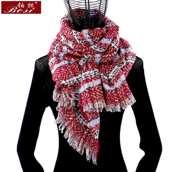 Bohemia Scarf Cashmere Plaid flower print Winter fashion For Women stripe large Shawl Scarves Brand oversize wool