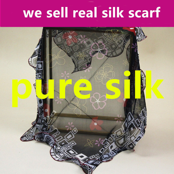 #s111 100% real silk scarf GEORGETTE,color:AS PICTURES,80*80cm square women