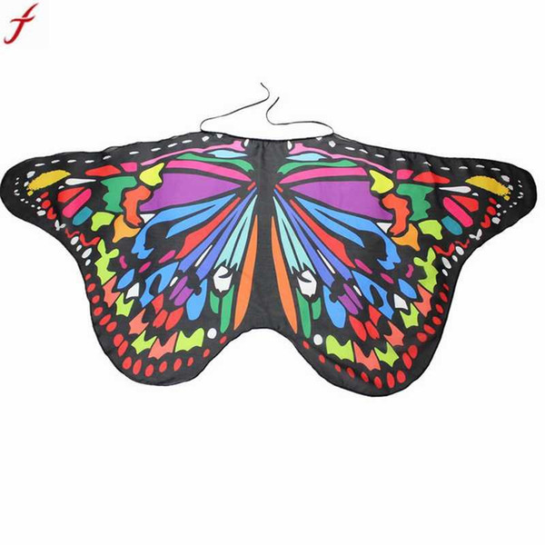 2017 Child Kids Butterfly Wing Bohemian Print Shawl Costume Accessory For Boys Girls Scarf Bufandas2017 Child Kids Butterfly Wing Bohemian