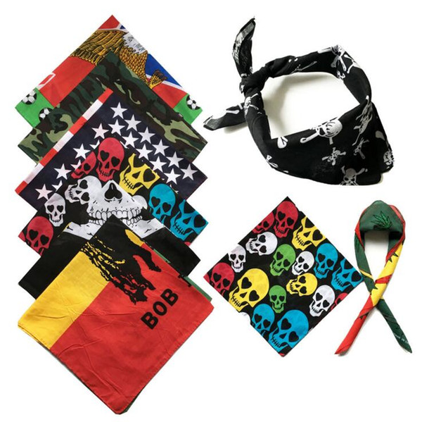 Scarf Headband Skull Outdoor Sports Turban Sunscreen 55*55cm Magic Scarves Cycling Bandanas Hip Hop Scarf OOA2193