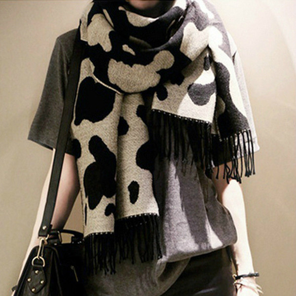 New arrival preppy style fake cashmere autumn and winter warm female universal large shawl Cow spotted scarf