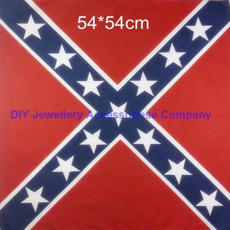 DHL free 100pcs 54*54cm 100% cotton confederate rebel flag hiphop bandanas civil war battle bandana headwrap civil war flag outdoor kerchief