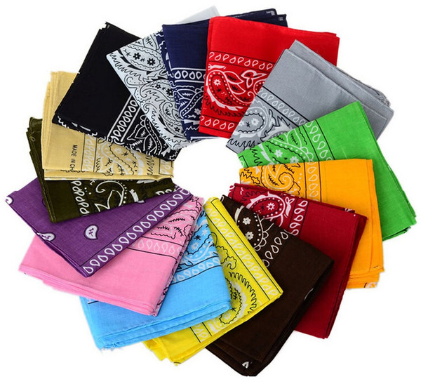 54*54CM 100% Cotton Novelty Double Sided Print Paisley Bandanas Cowboy Bandana Handkerchiefs Paisley Print Head Wrap Scarf