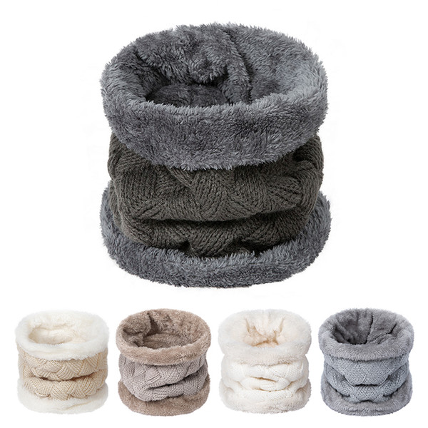 New Fashion Winter Scarf For Women Men Collar Warm Thickened Ring Scarf Boys Girls Fluff Soft And Comfortable Velvet Scarves