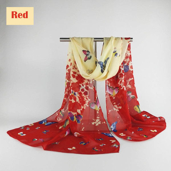 Mailgano 2018 Fashion Bandana Scarves Butterfly Print Silk Scarf for Women Shawl Hijab Foulard Scarves Long Scarf Female