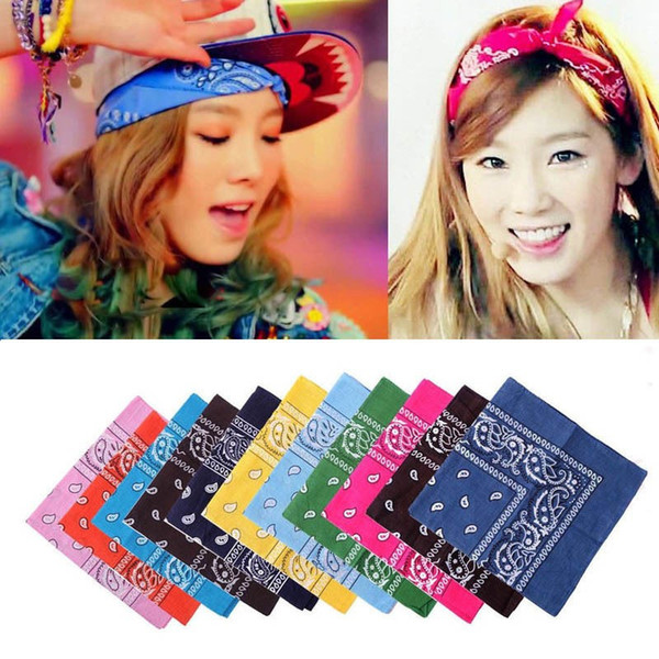 National Hip Hop Paisley Bandana Double Side Head Wrap Scarf Wristband Neckerchief