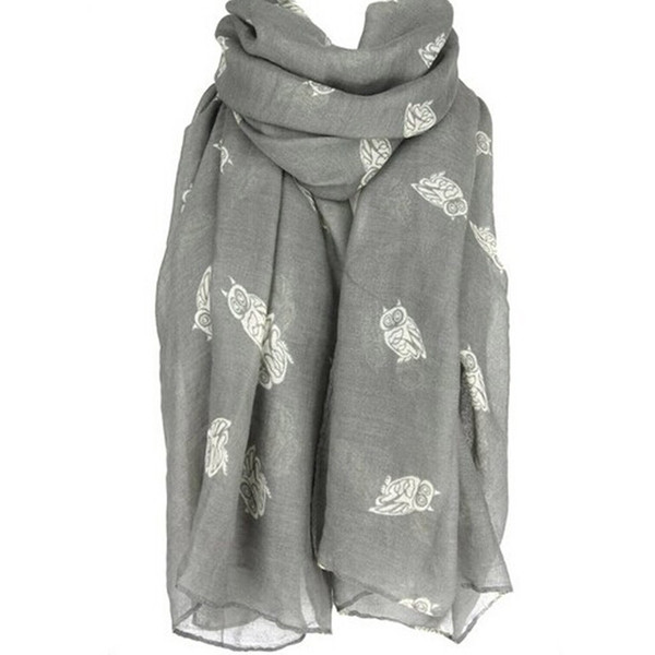 New Fashion Winter Scarf Lady Women's Long Scarves Womens Long Cute Owl Print Scarf Wraps Shawl Soft Scarves in Three Colour