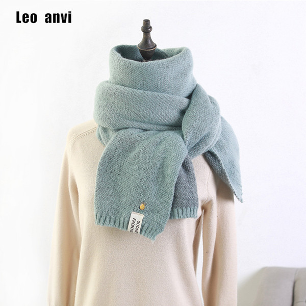 Leo anvi 2018 autumn women fashion double-sided knitted scarf women thick warm winter scarf Cashmere shawl manteau femme hiver