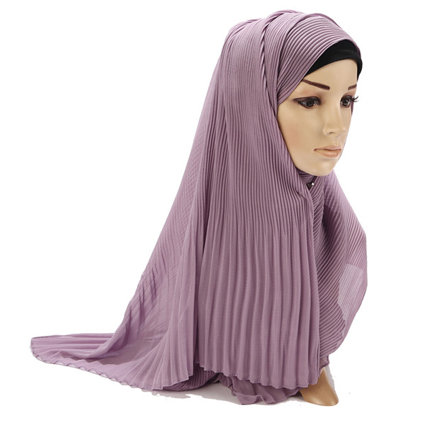 New Pleated Women Dress Wrinkle bubble chiffon Hijab scarf shawls crinkle muslim Turban wraps pleat shawls long wrap scarves