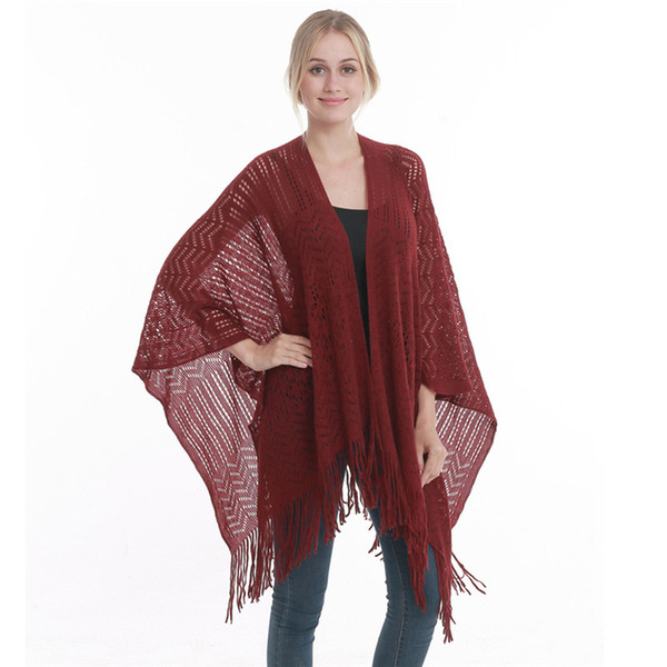 2019 Summer New Woman Shawl Hollow Scarf Tassel Poncho Thin Caedigan Beach Sunscreen Smock Soft Plus Size Capes