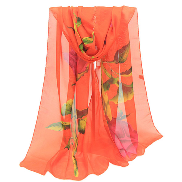 KANCOOLD female 2018 scarves silk shawls and wraps women's scarf Rose Long Soft Wrap Ladies Shawl Chiffon veil S10 SE14