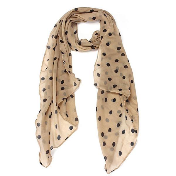 2019 Winter scarf Women Long Wrap Shawl Polka Dot Chiffon Scarf Casual Scarves Stole Promotion Price foulard femme