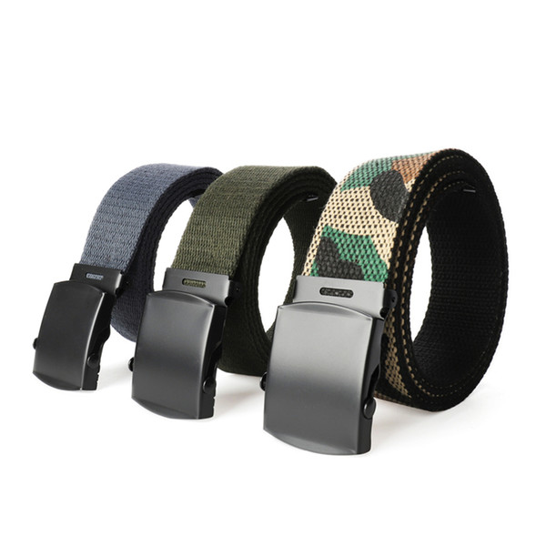 Black buckle seven-color optional jeans roller buckle canvas belt sport male tide ins automatic buckle belt leisure outdoor