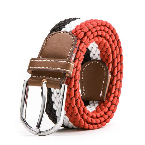 3.5cmFashion trend men's and women's knitting elastic waistband youth leisure all-round perforated needle buckle belt