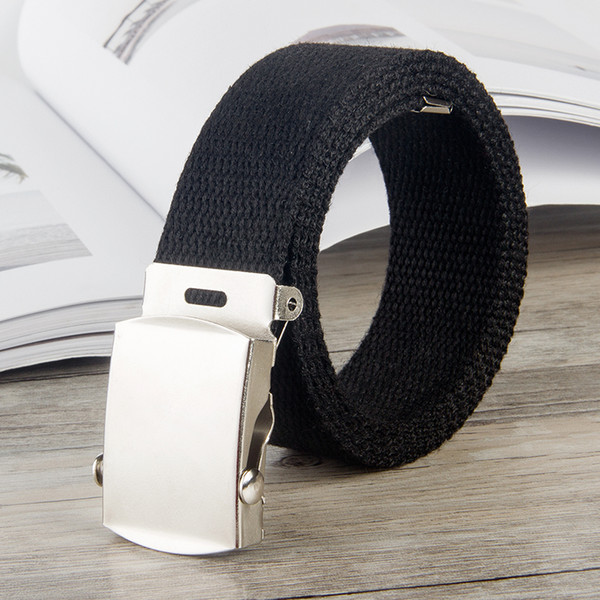 8 Color Trend Fashion Unisex Student Belt 25mm Thickened Rolling Buckle Canvas Belt Kids Belt