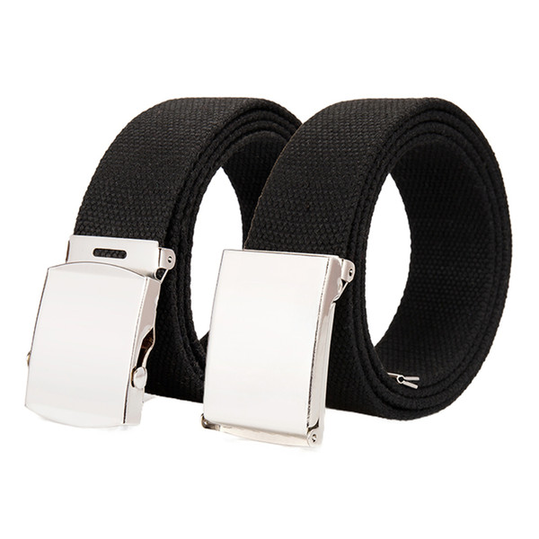 3.8cm roller buckle non-porous breathable belt roller mirror buckle ins simple style solid color wild canvas belt